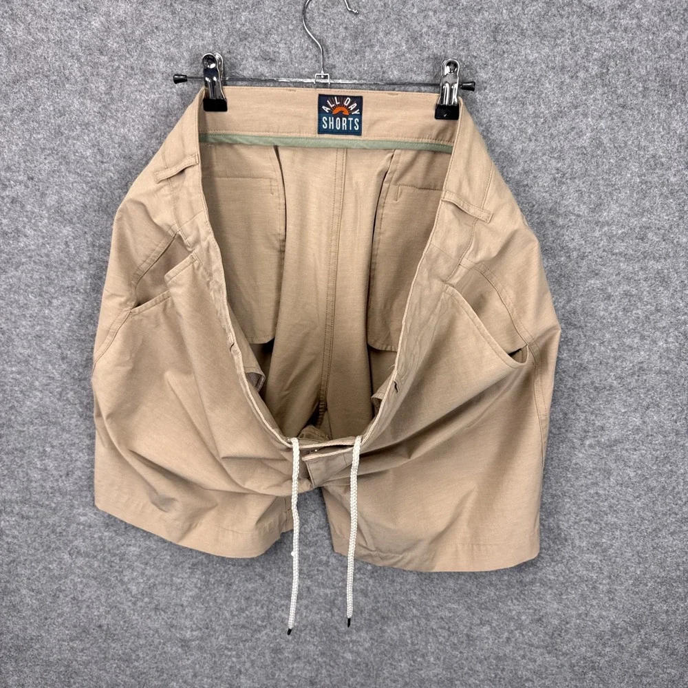 Faherty All Day Shorts Mens Khaki Tan Hybrid Boardshorts Stretch Quick Dry‎ 38